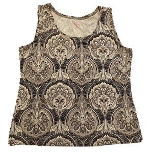 212 Collection Black and White Patterned Tank Top
